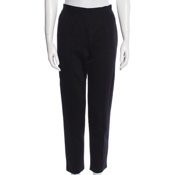 Alice + Olivia Silk Blend Tapered Leg Black Trousers Sz 6 - Picture 1 of 9